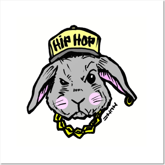 Easter Hip Hop Bunny Rabbit Tee Wall Art by sketchnkustom